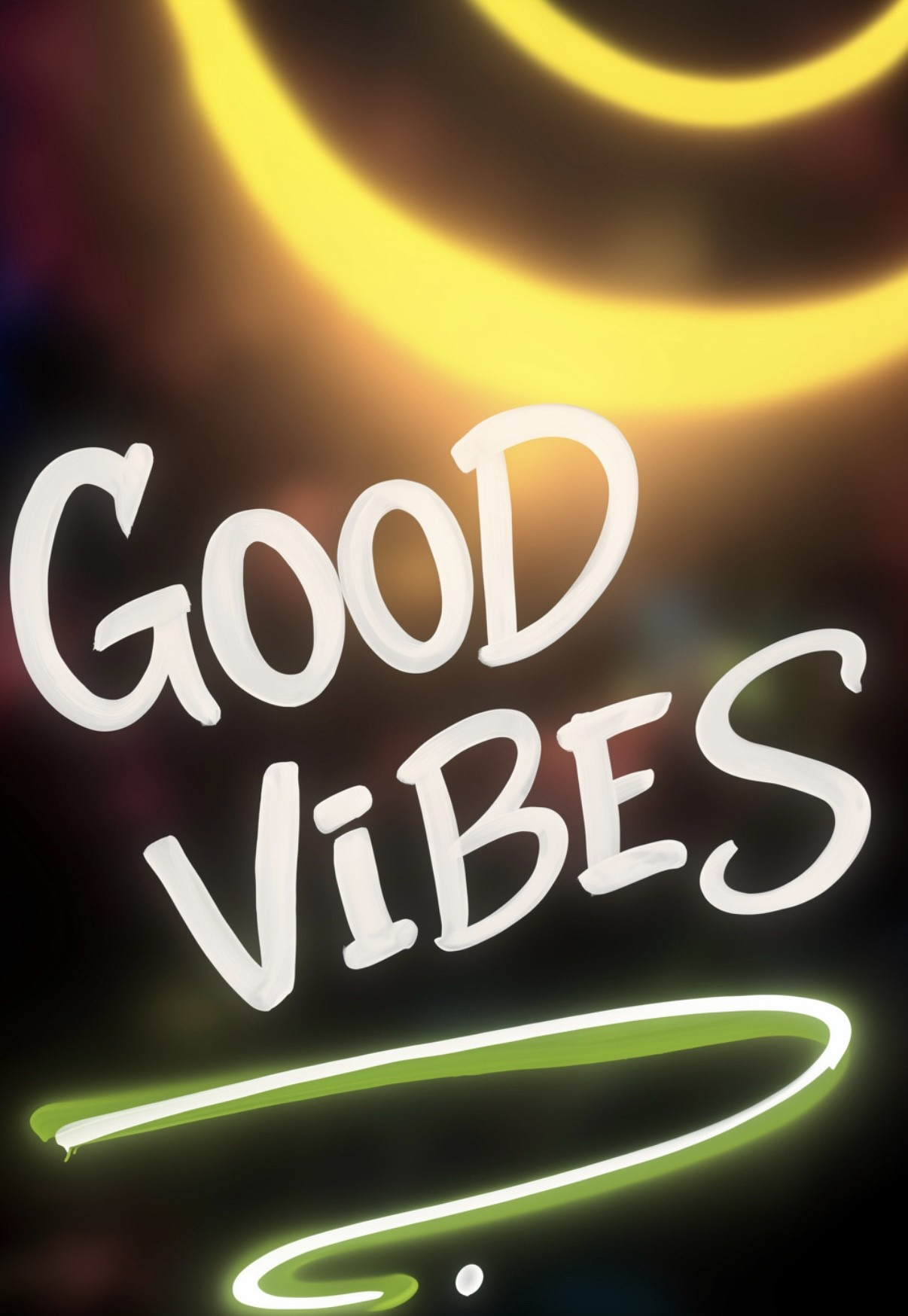 Good Vibes hand-lettered neon-style artwork